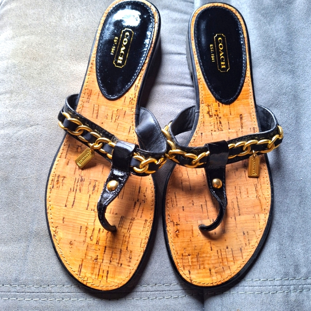Coach  dress sandles.  Stylish flats. Size 9.